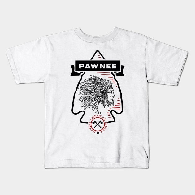 Pawnee  Tribe Native American Indian Proud Retro Arrow Kids T-Shirt by The Dirty Gringo